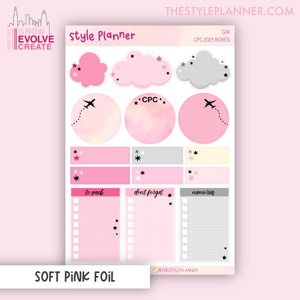 CPC 2023 Functional Boxes Stickers With Soft Pink Foil