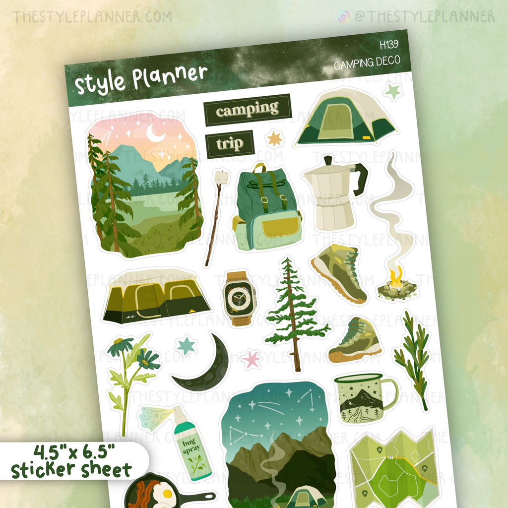 Adventure Sticker Sheet Bullet Journal Stickers, Planner Stickers,  Scrapbook Stickers, Vintage Stickers, Decorative Stickers, Bujo Camping 