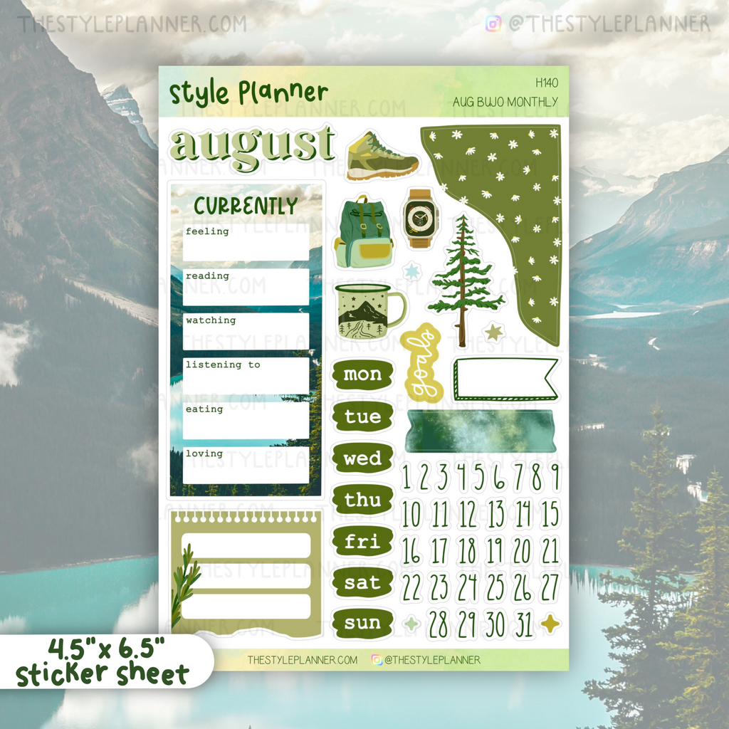 August Bujo Monthly Sticker Kit