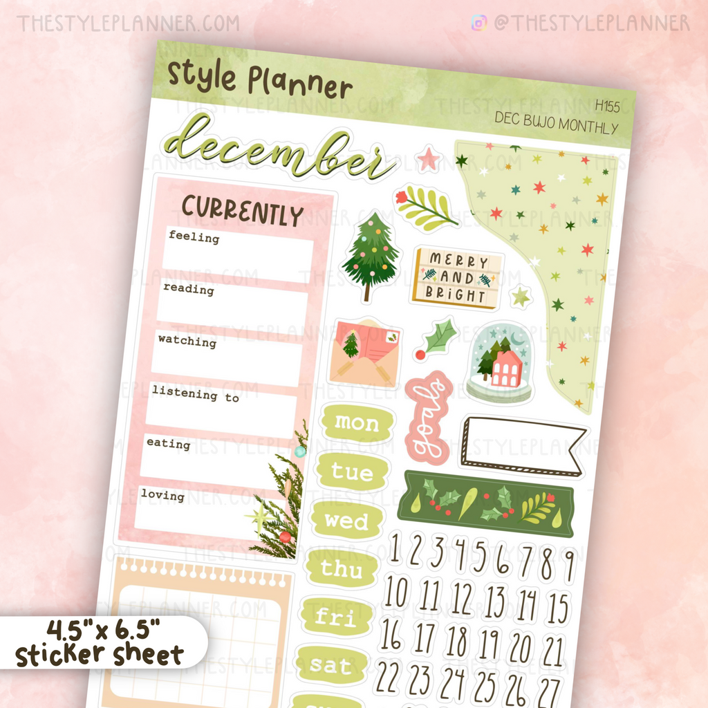 December Bujo Monthly Sticker Kit