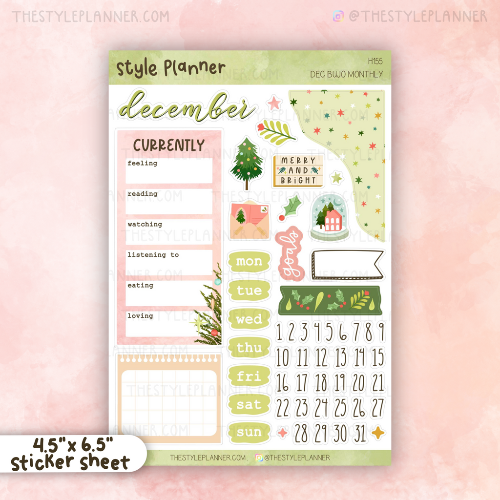 December Bujo Monthly Sticker Kit
