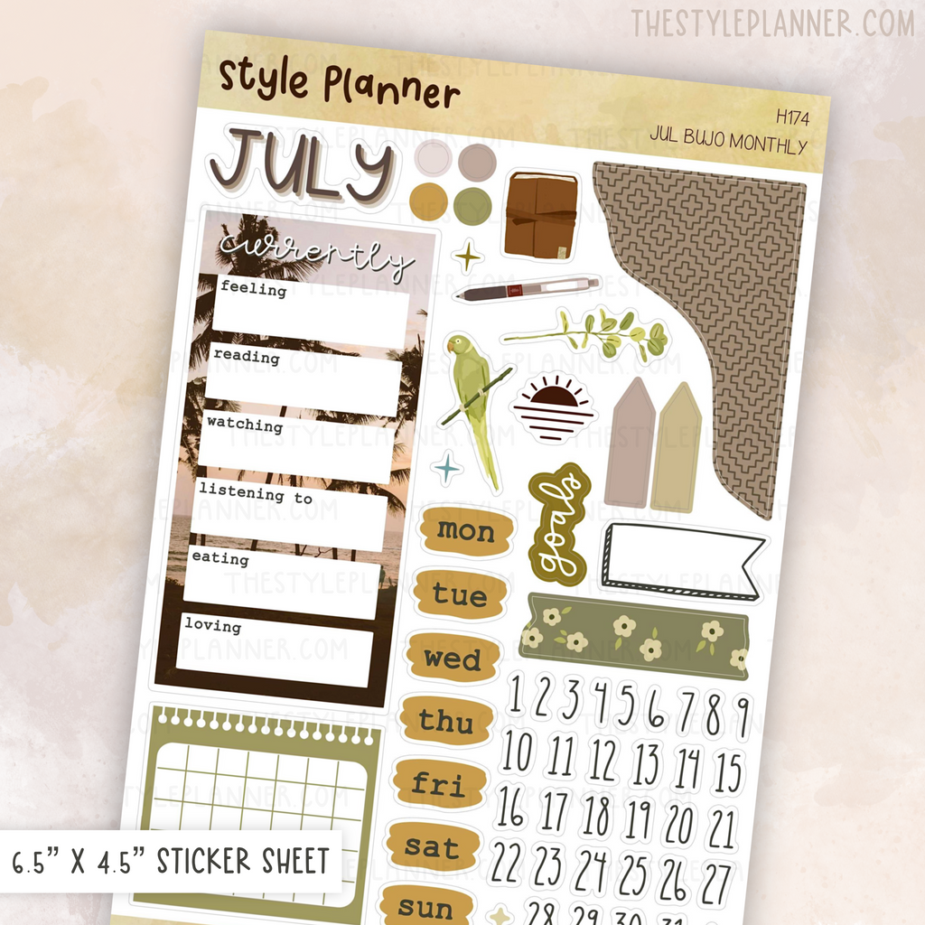 July Bujo Monthly Sticker Kit