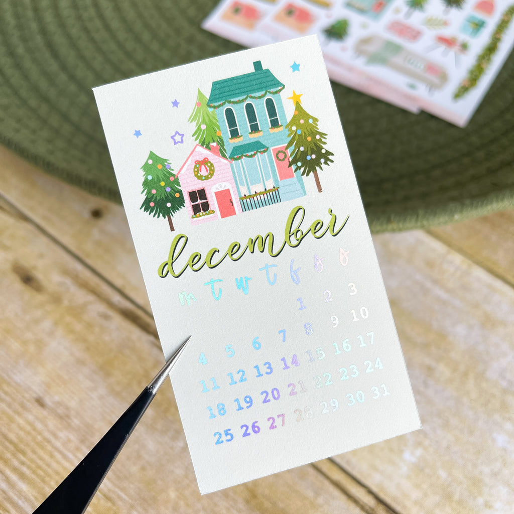 DECEMBER Monthly Overview Sticker With Holo Foil