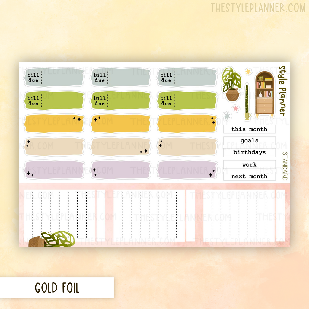 April Standard / HP Monthly Sticker Kit With Gold Foil