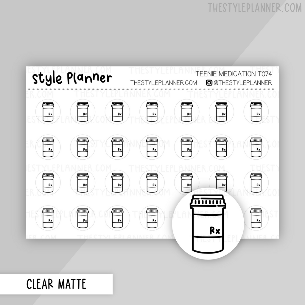 Teenie Medication Stickers | Clear Matte