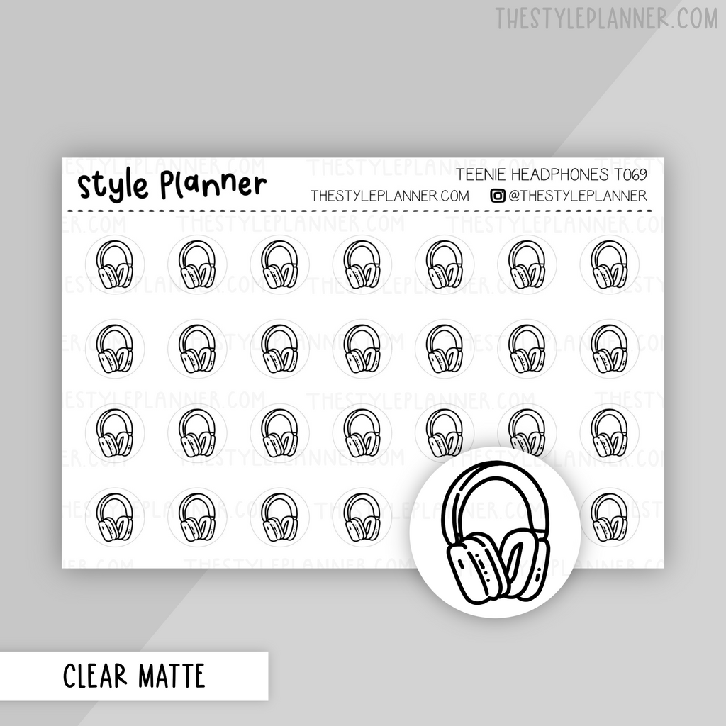 Teenie Headphones Stickers | Clear Matte