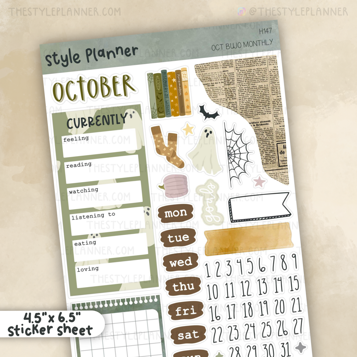 Bullet Journal Kit Planner Kit Sticker Kit Bujo Kit Bullet Journal Weekly  Plant Stickers Mini Sticker Kit Weekly Sticker Kit 