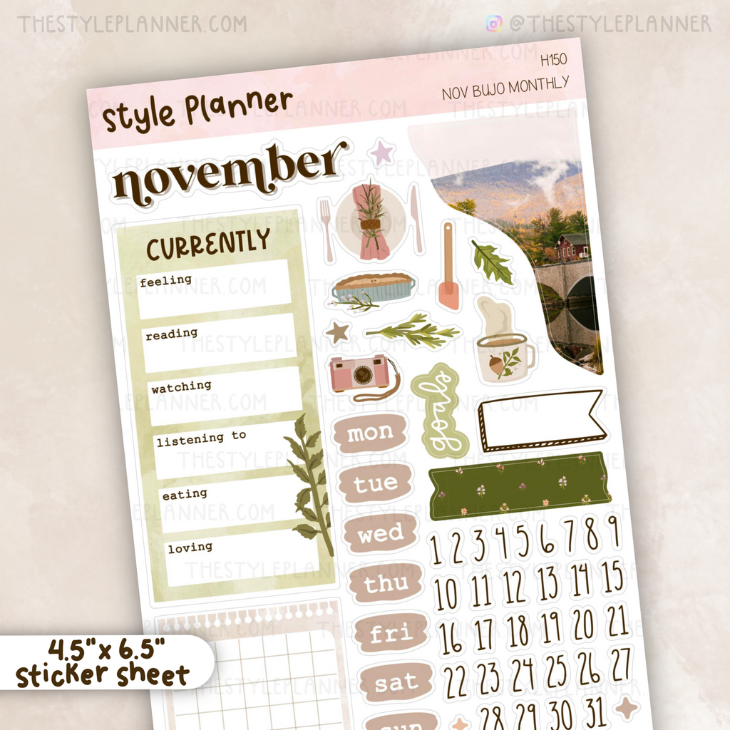 November Bujo Monthly Stickers