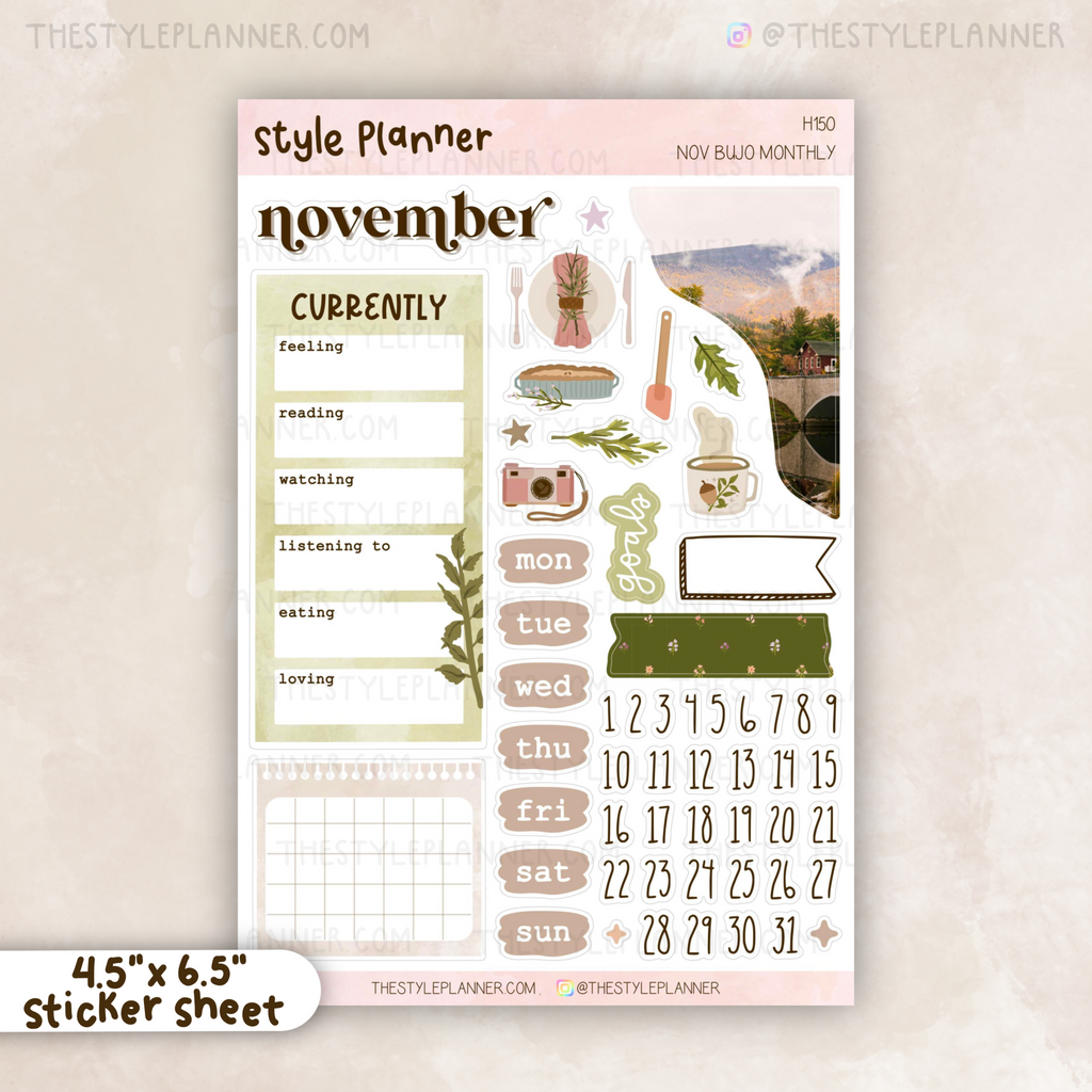 November Bujo Monthly Stickers