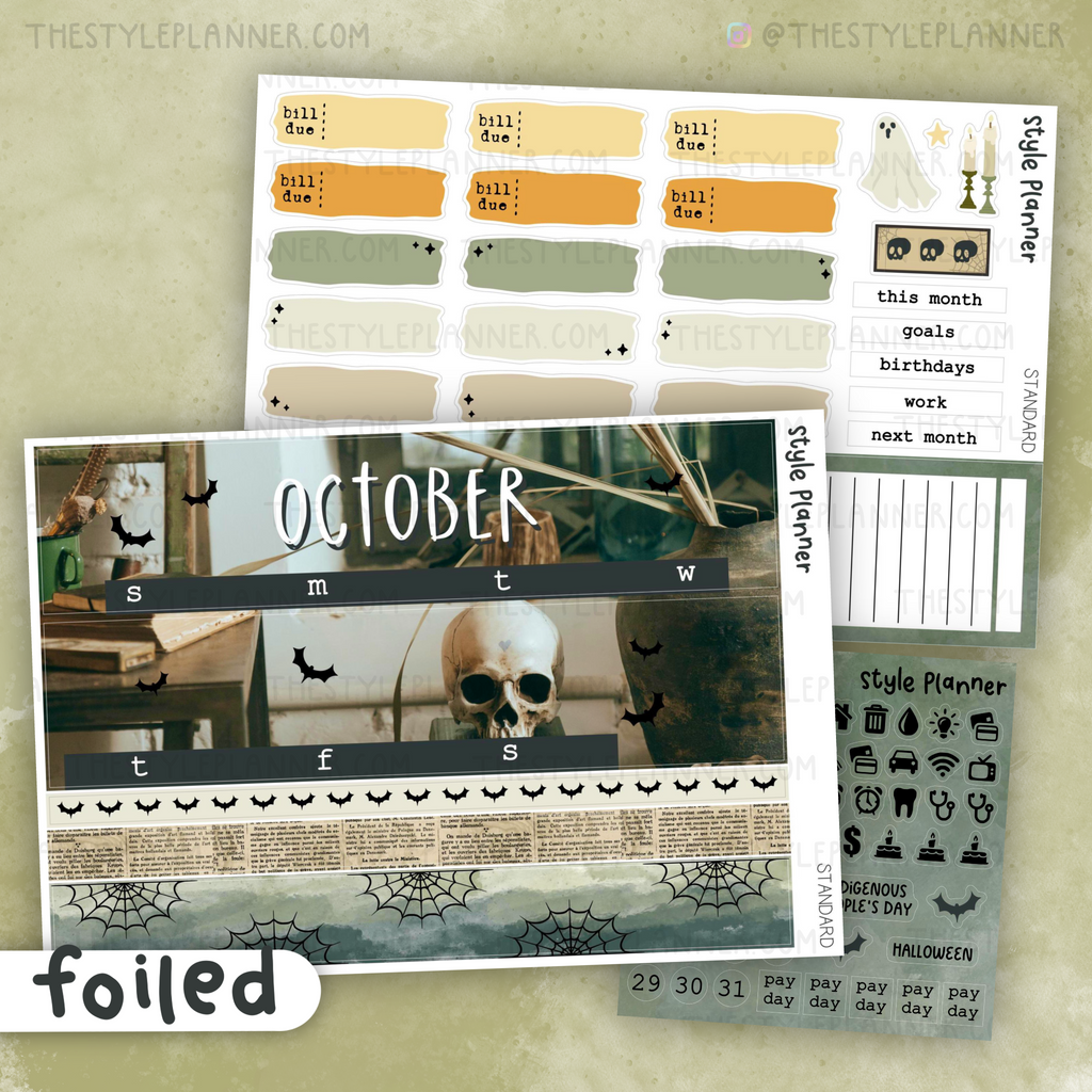 OCTOBER Standard (EC) / Happy Planner Monthly Kit With Soft Matte Foil