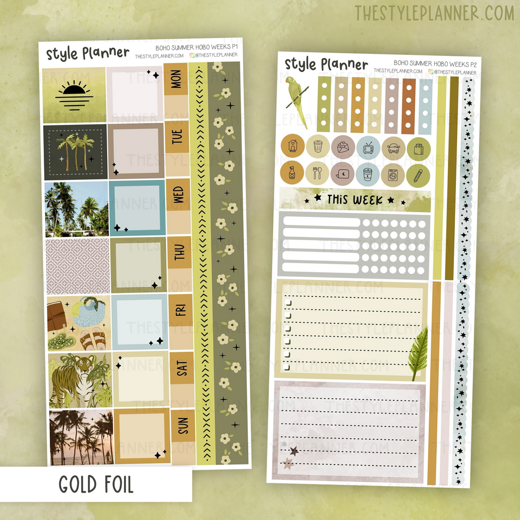 Boho Summer Hobo Weeks Weekly Kit With Gold Foil