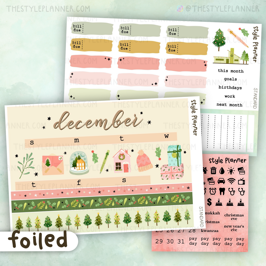 DECEMBER Standard/HP Monthly Sticker Kit With Holo Foil