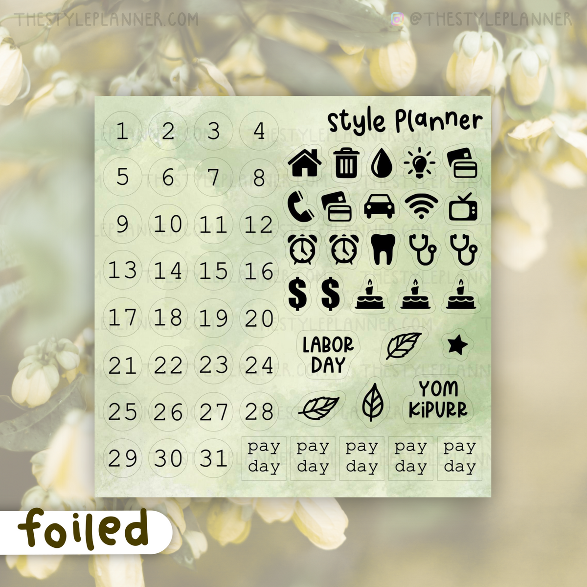 Gold Advent Calendar Numbers Stickers SHOP EXCLUSIVE 1 Foiled