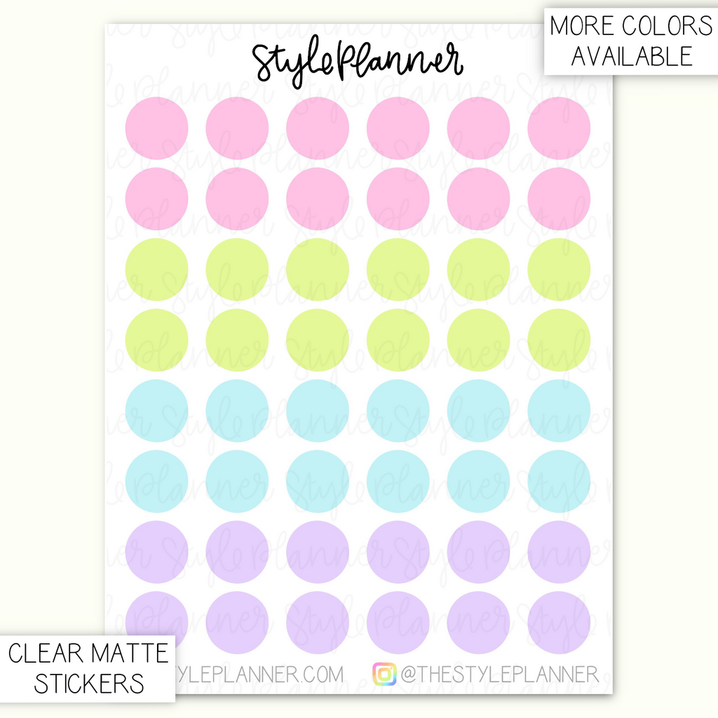 Transparent Dots 8mm | Clear Matte Stickers