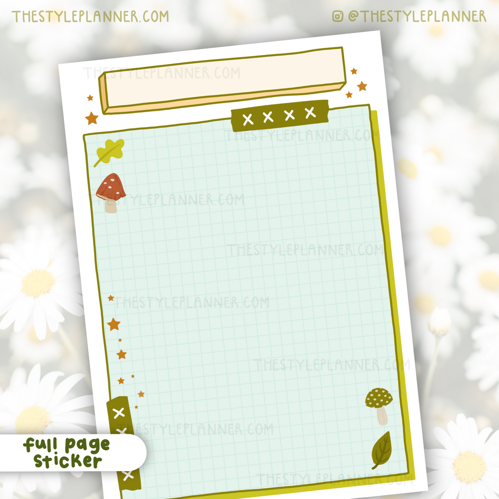 Blank Ideas Color Cottagecore Full Page Sticker