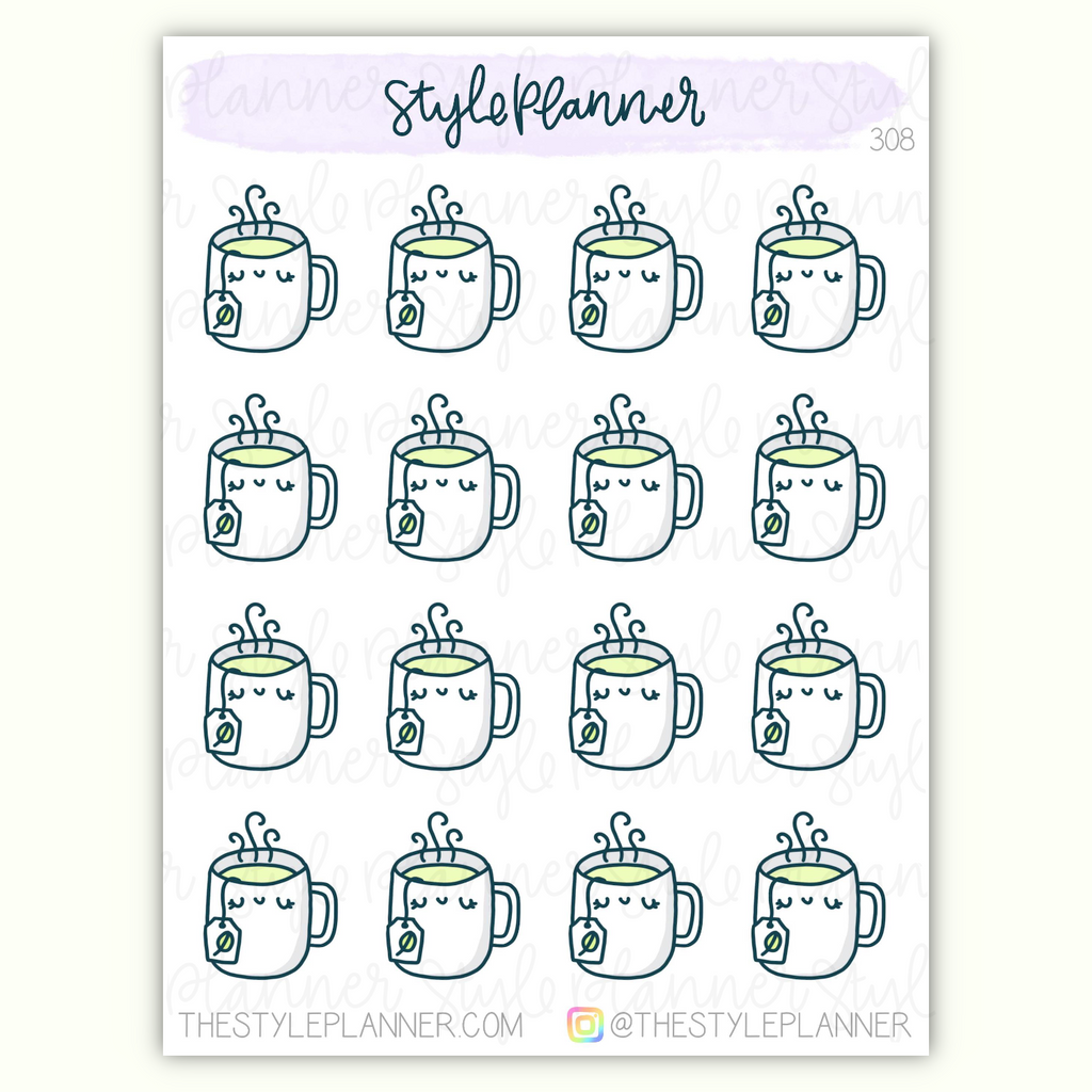 Cup of Green Tea Stickers