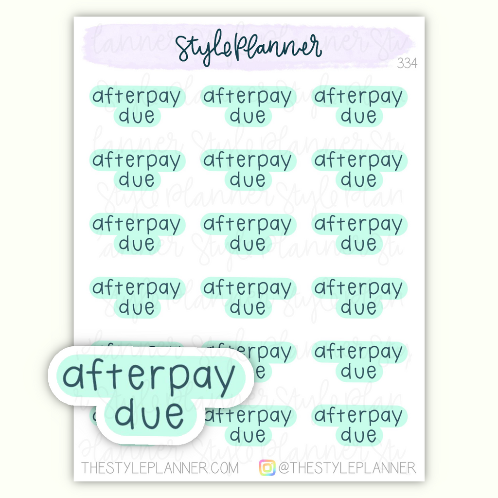 Afterpay Due Stickers