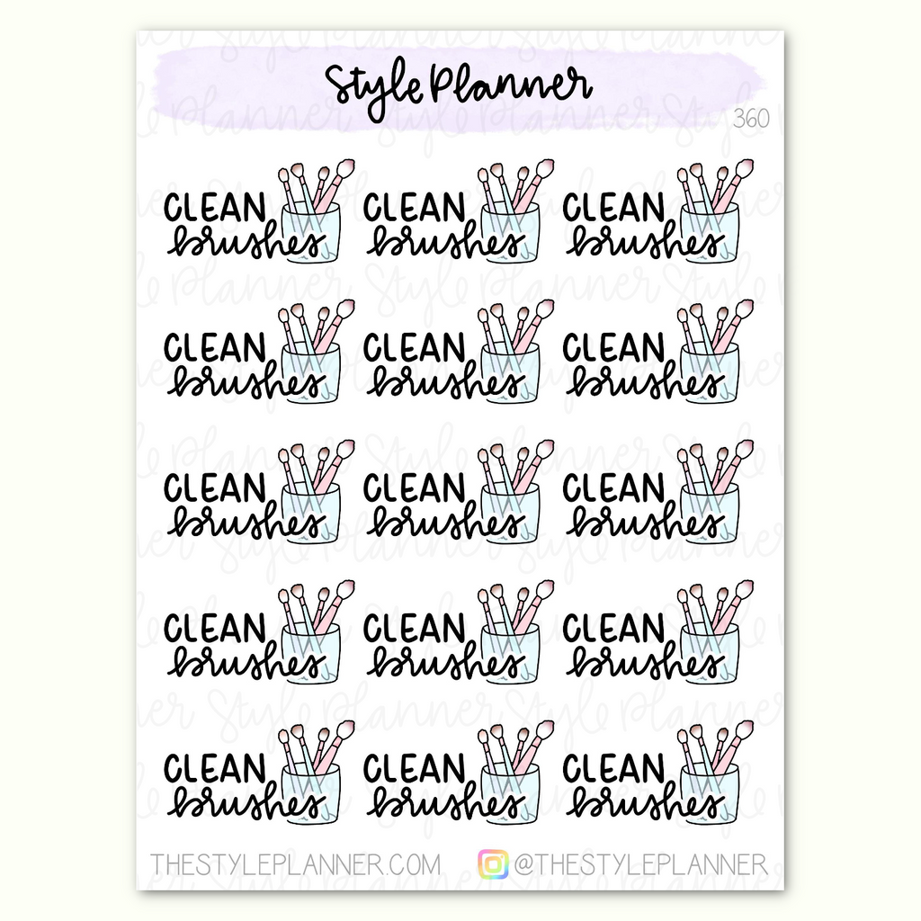 Clean Makeup Brushes Stickers