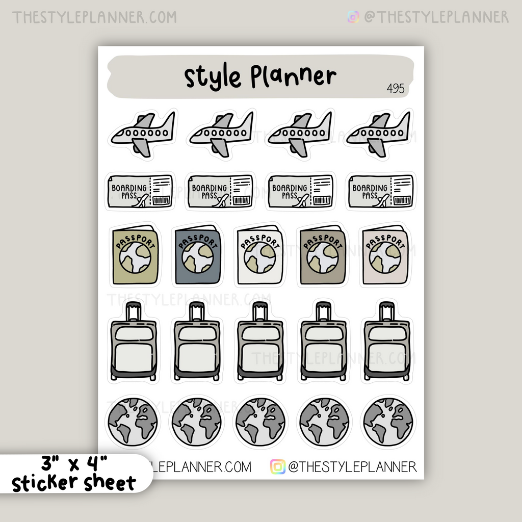 Travel Variety Stickers | Neutral