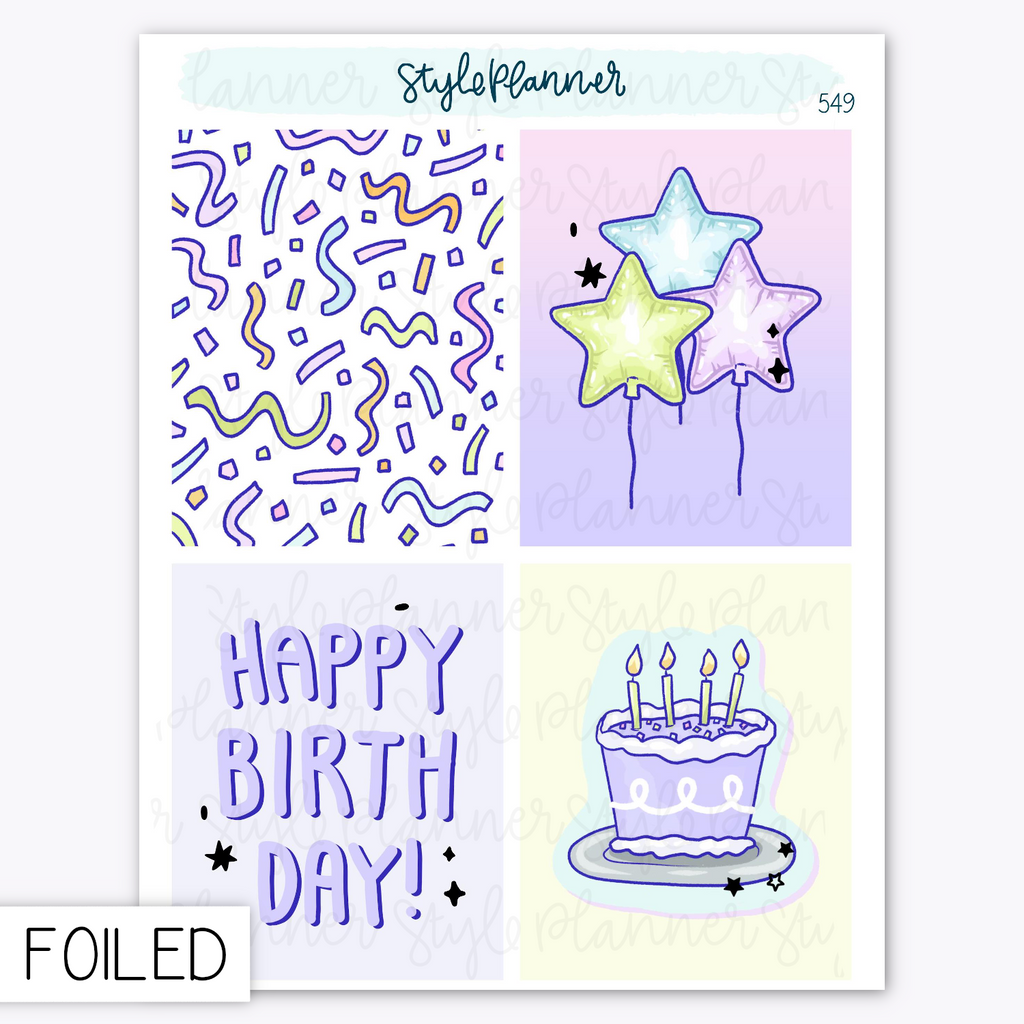 Birthday Standard Deco Boxes With Holo Foil