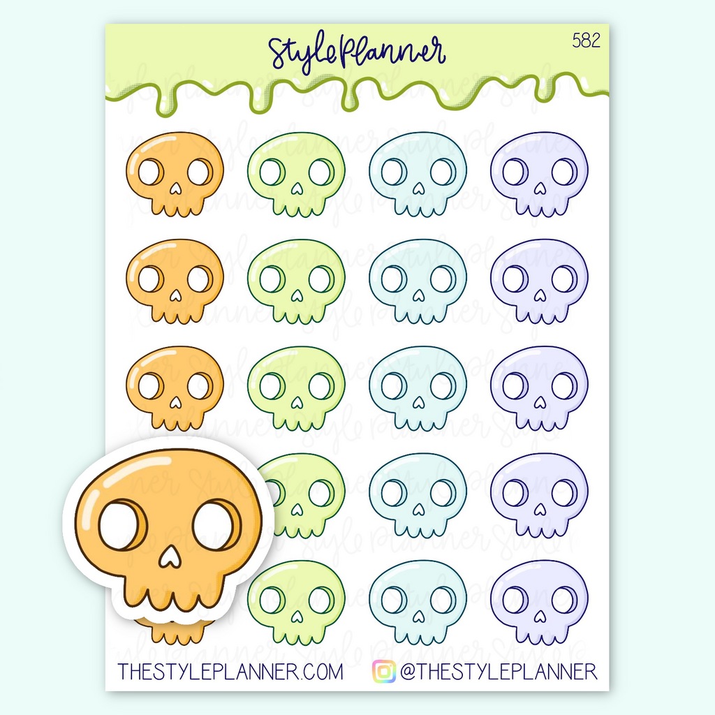 Spooky Skulls Stickers