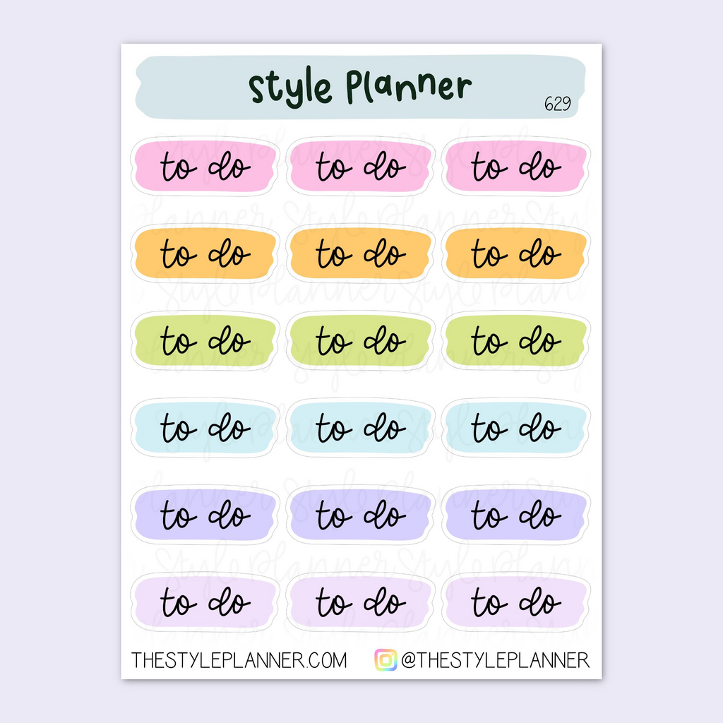 To Do Script Pastel Swatch Stickers | Clear Matte