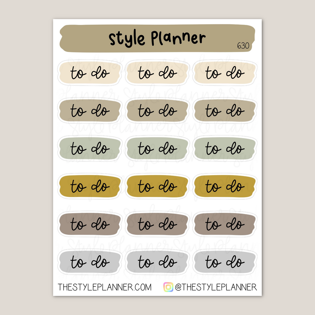 To Do Script Neutral Swatch Stickers | Clear Matte