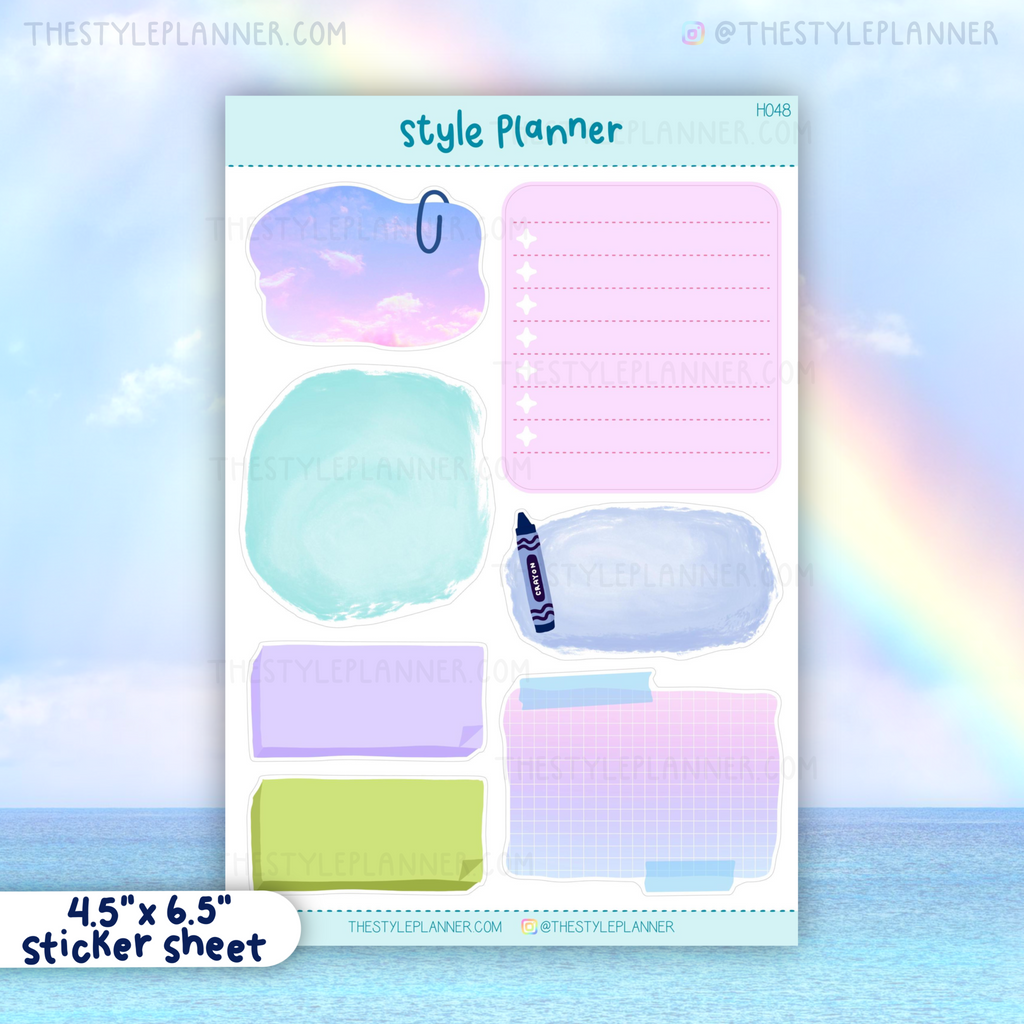 Stationery Pastel Bujo Boxes Stickers