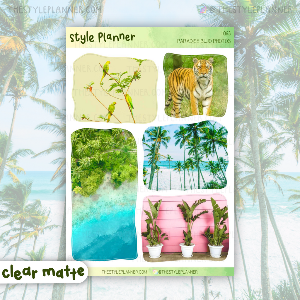 Paradise Bujo Photos Stickers | Clear Matte