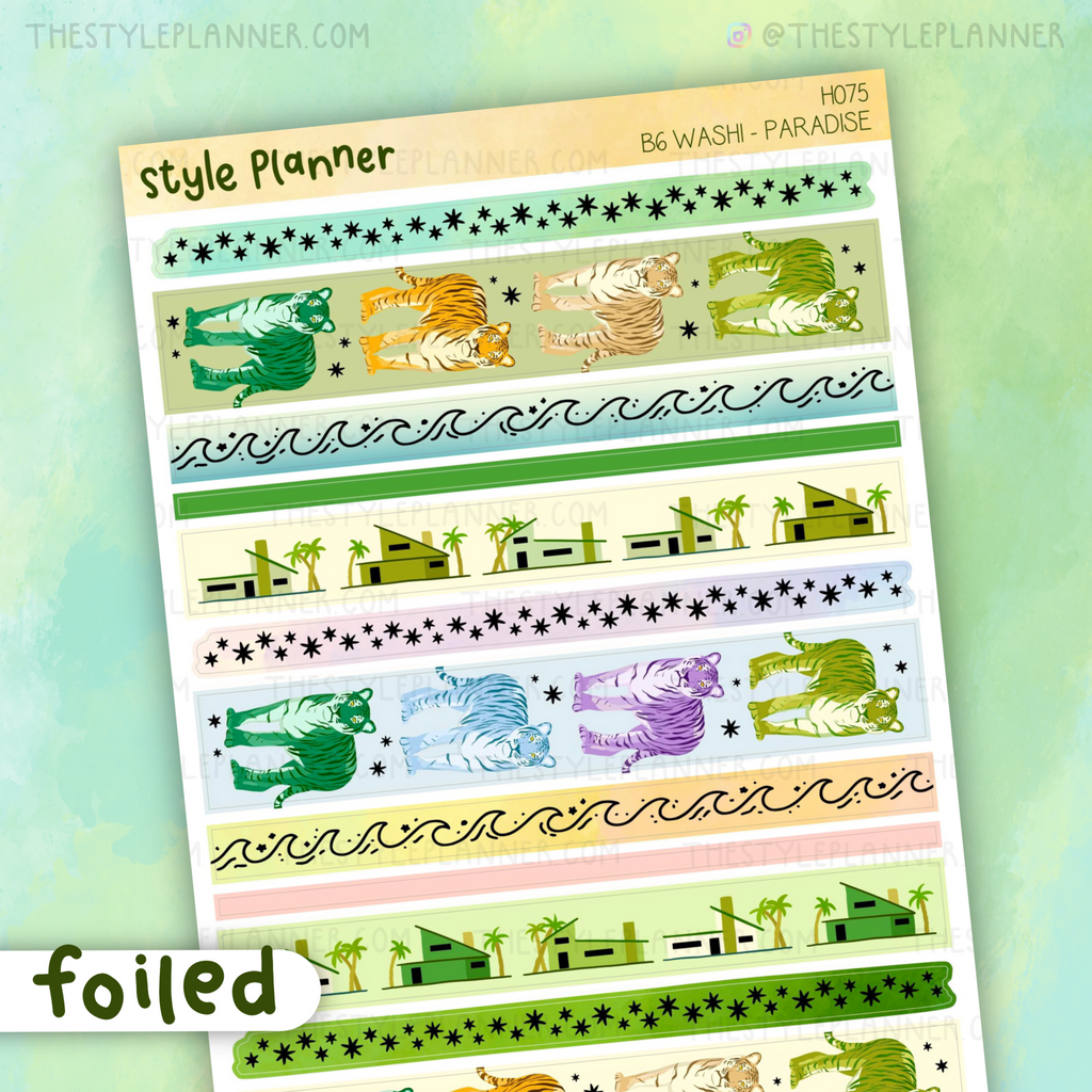 Paradise B6 Washi Stickers With Holo Foil
