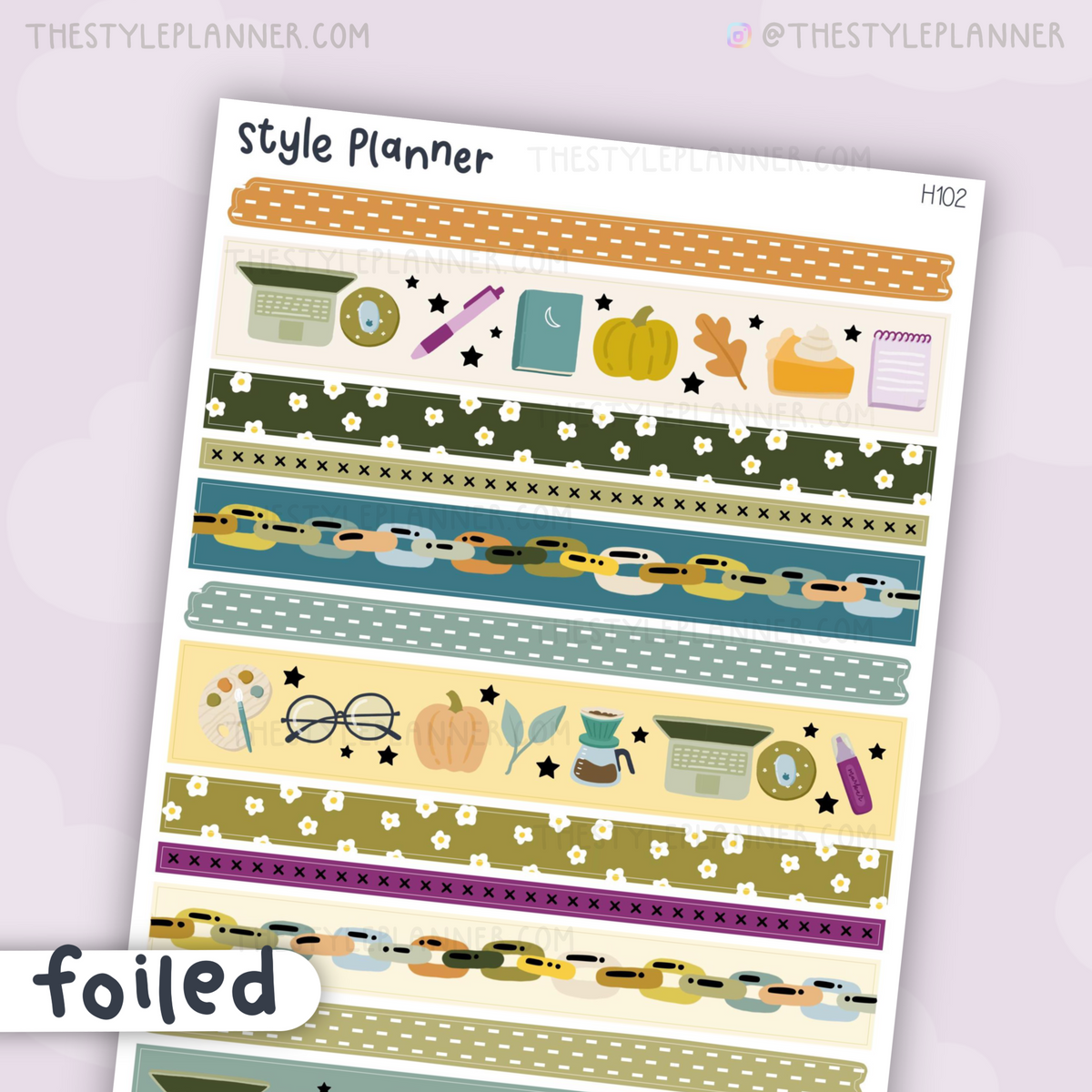 Daisies Bold Faux Torn Paper, Clear Matte Stickers