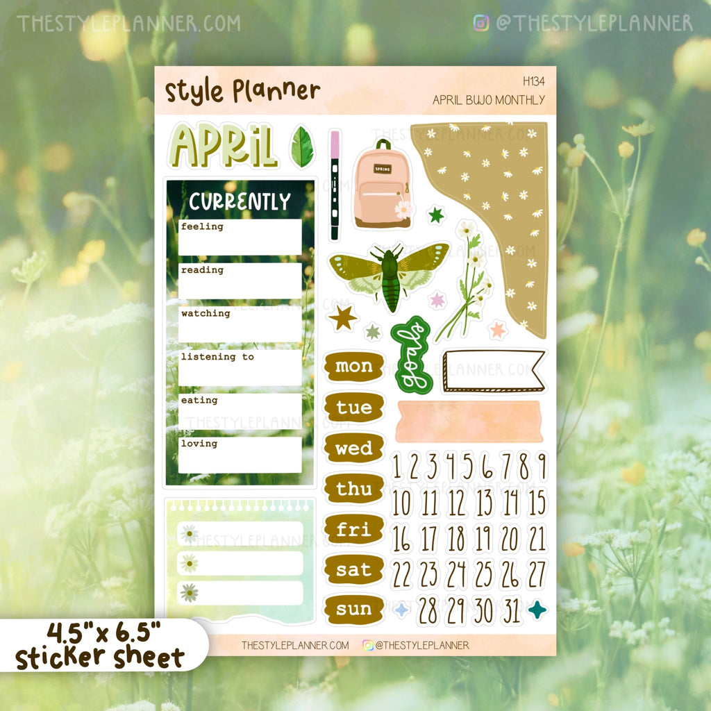 April Bujo (Spring) Monthly Sticker Kit