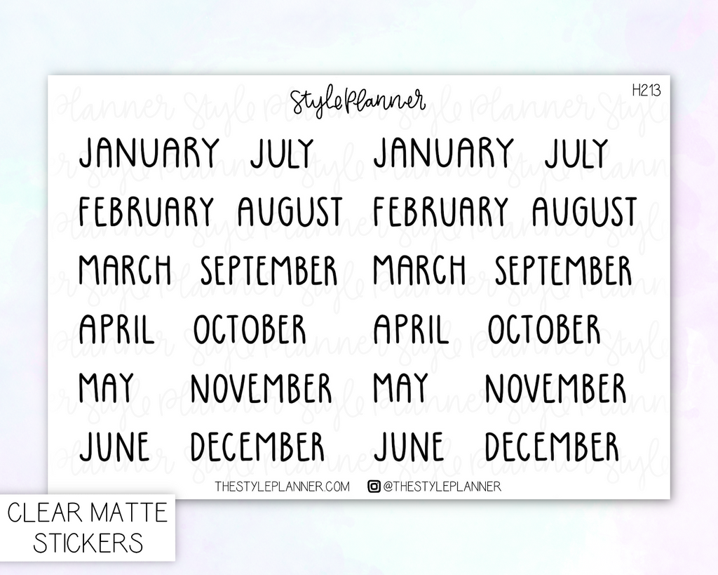 Month Labels Block Stickers