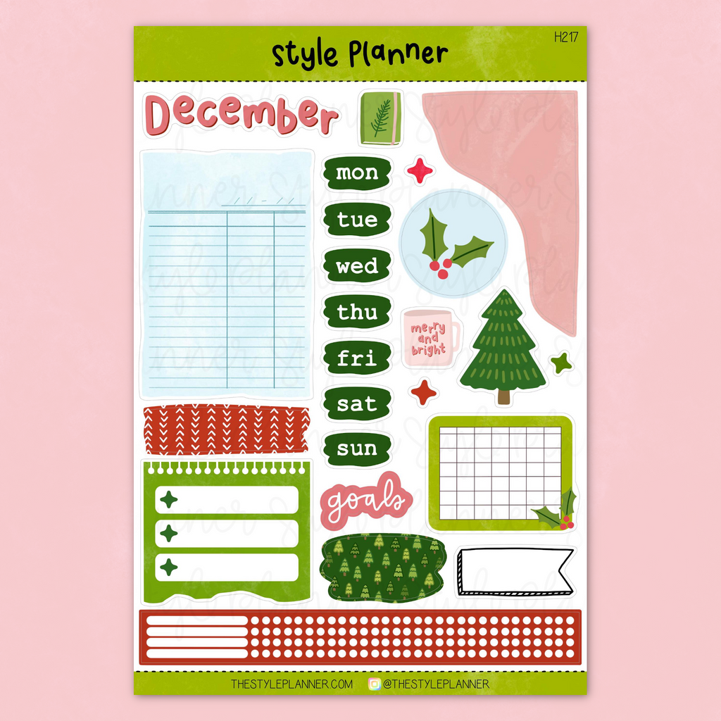 December Holiday Bujo Monthly Sticker Kit