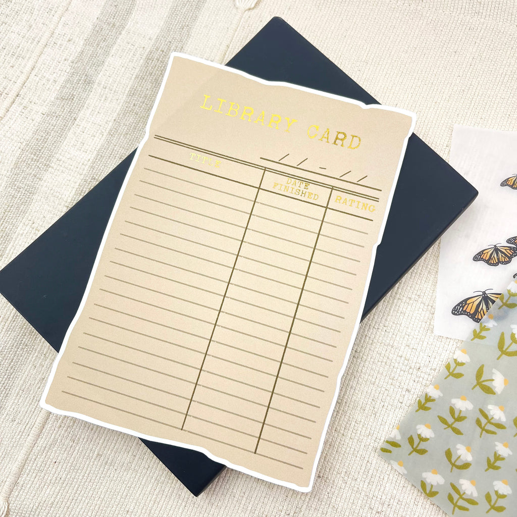 Journaling Book Tracker Full Page Sticker With Gold Foil