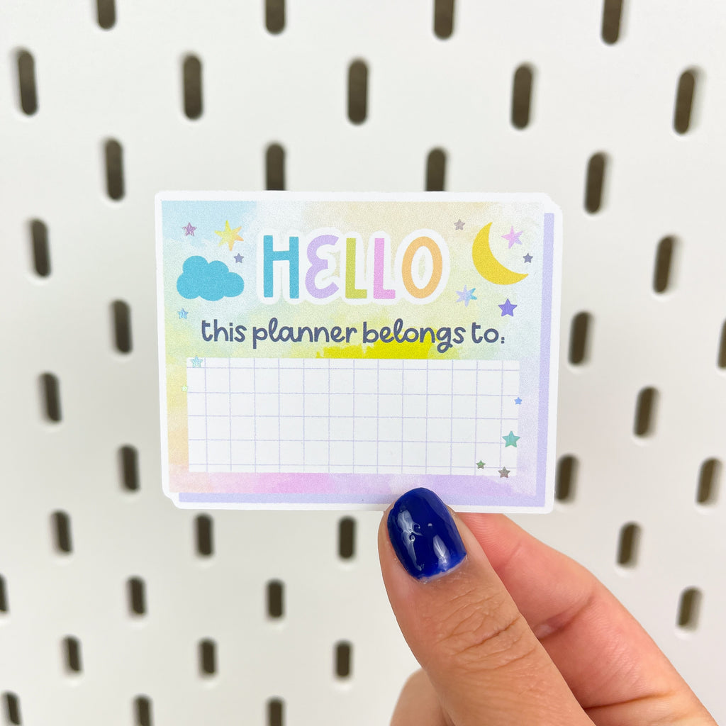 Hello This Planner Pastel Sticker Die Cut With Holo Foil