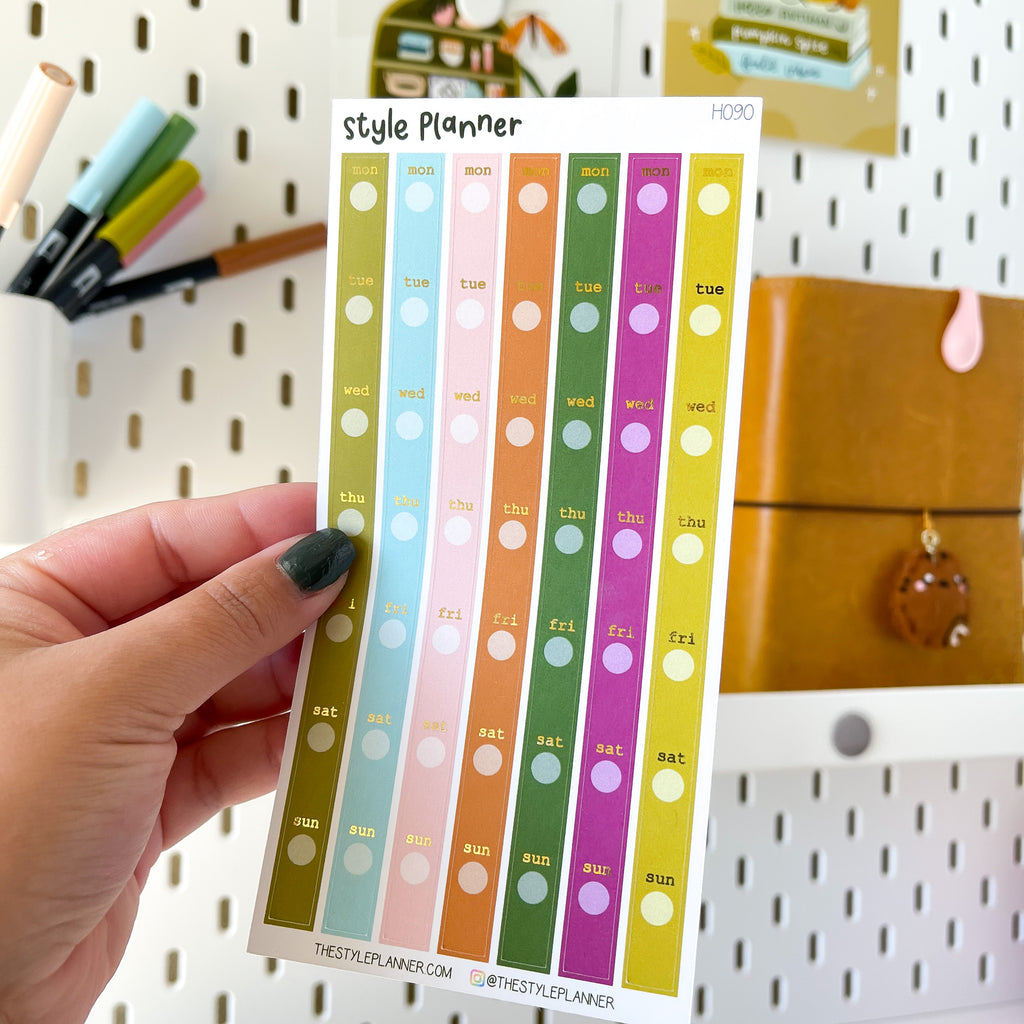 Hobo Weeks Date Cover Strips | Cozy Autumn With Gold Foil