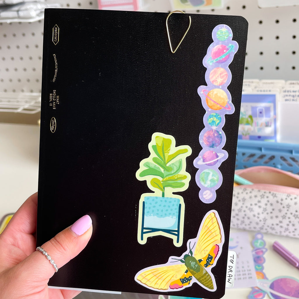 Planets Stack Sticker With Glitter Overlay