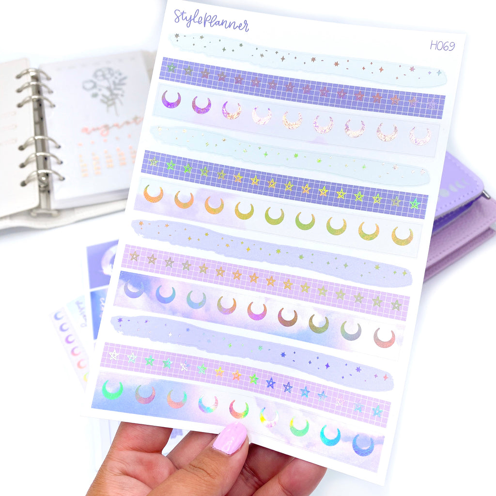 In the Clouds B6 Washi Stickers With Holo Foil