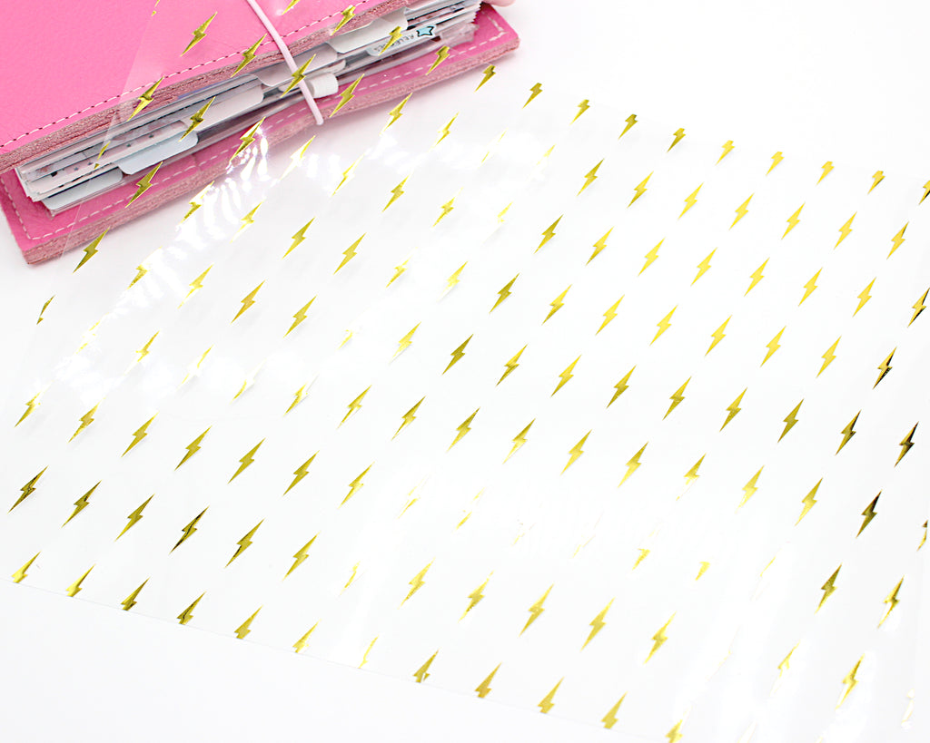 Lightning Bolt Clear Acetate With Gold Foil