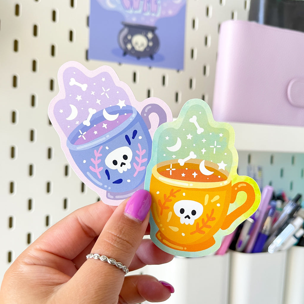 Creepy Cute Teacup Waterproof Sticker