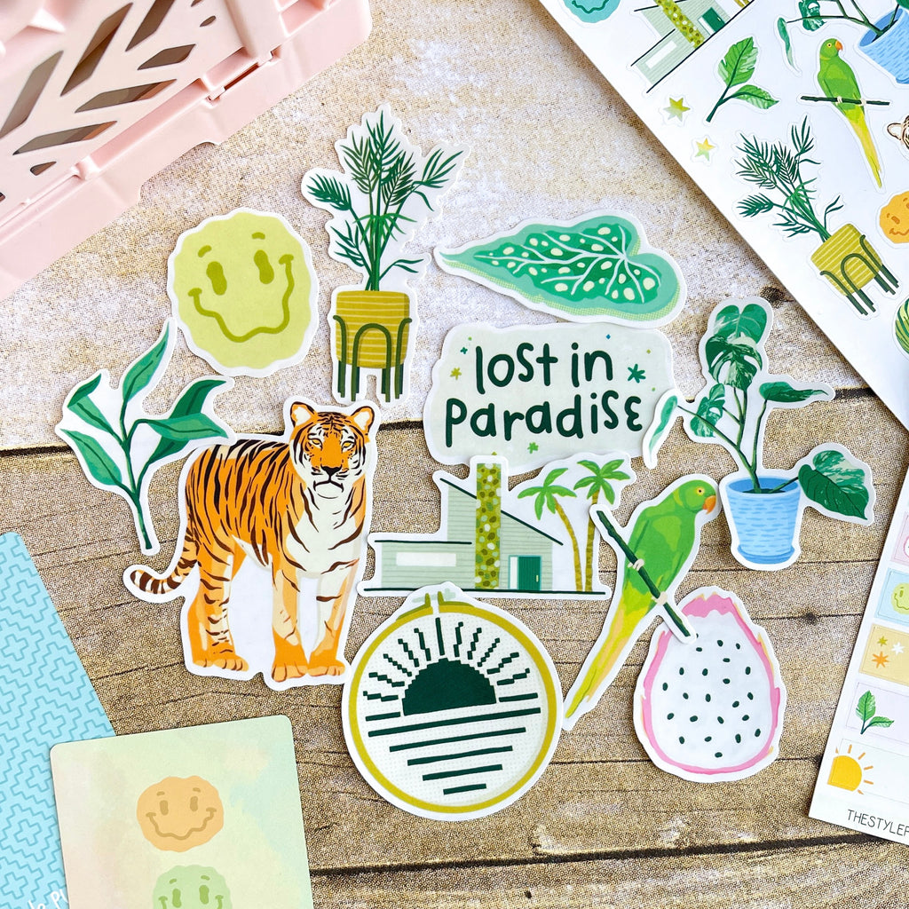 Paradise Die Cut Stickers Set | Clear Matte