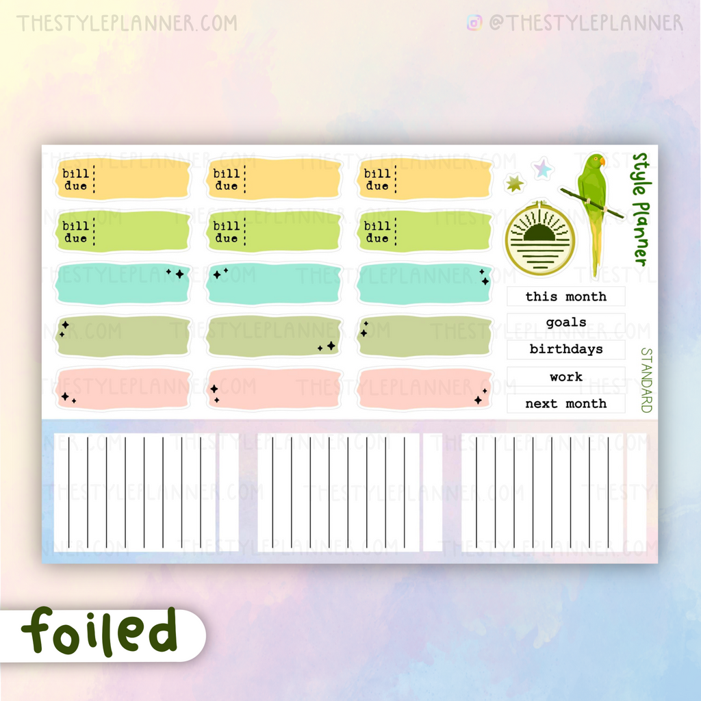 JUNE Standard (EC) / Happy Planner Monthly Kit With Holo Foil