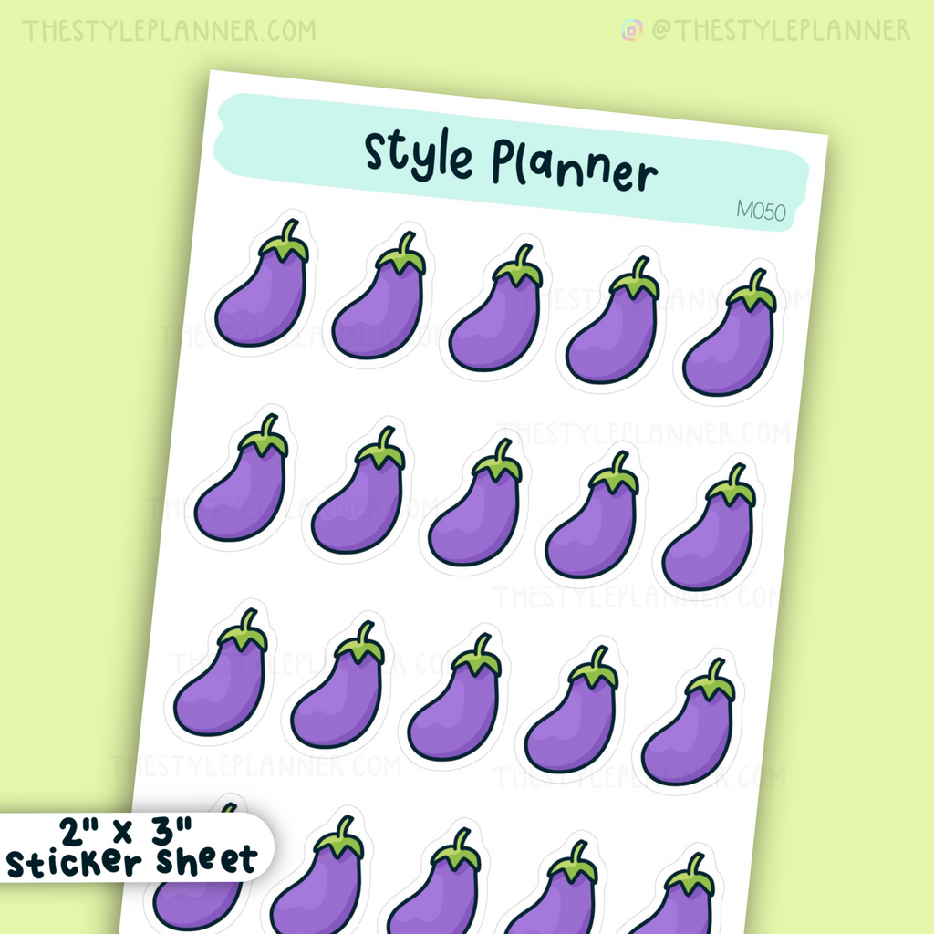 Mini Eggplant Stickers