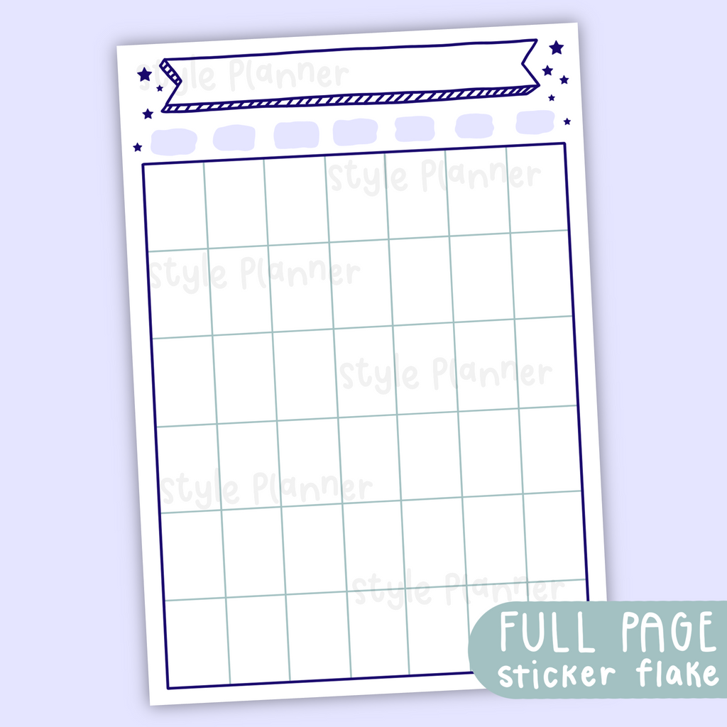 Month On One Page Pastel Sticker Flake (Full Page Sticker)