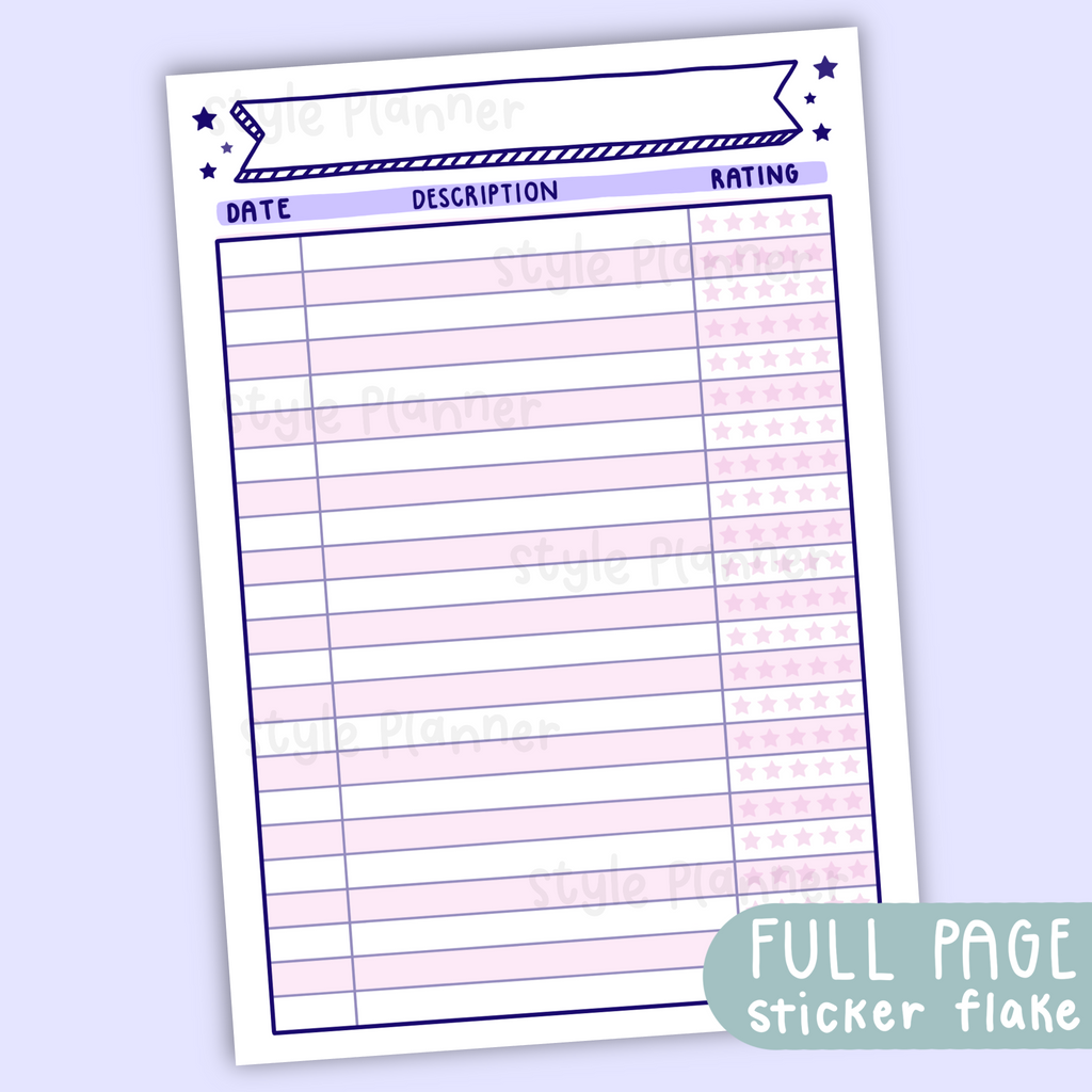 General Ratings Pastel Sticker Flake (Full Page Sticker)