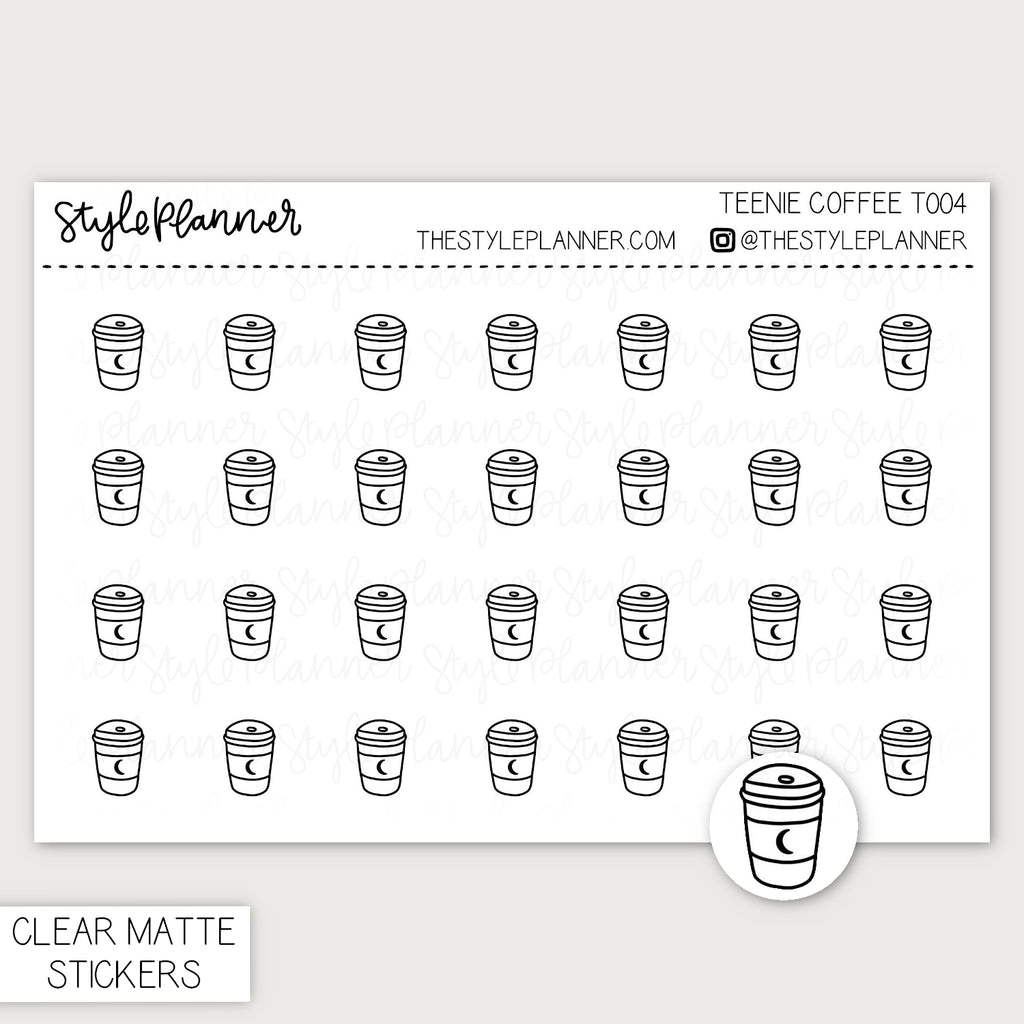 Teenie Coffee | Minimal Clear Matte Stickers