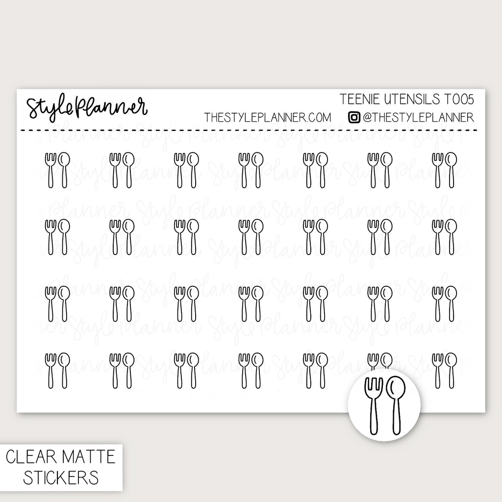 Teenie Utensils | Minimal Clear Matte Stickers