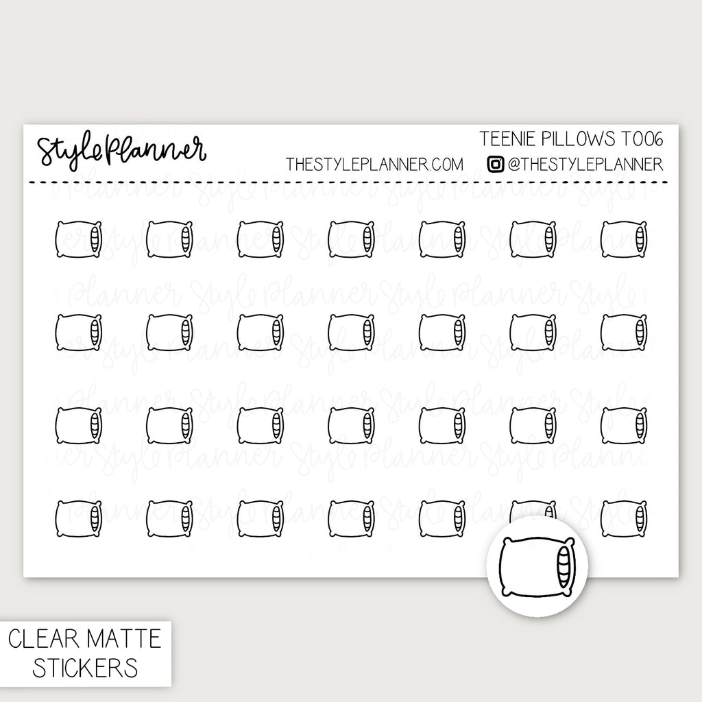 Teenie Pillows | Minimal Clear Matte Stickers