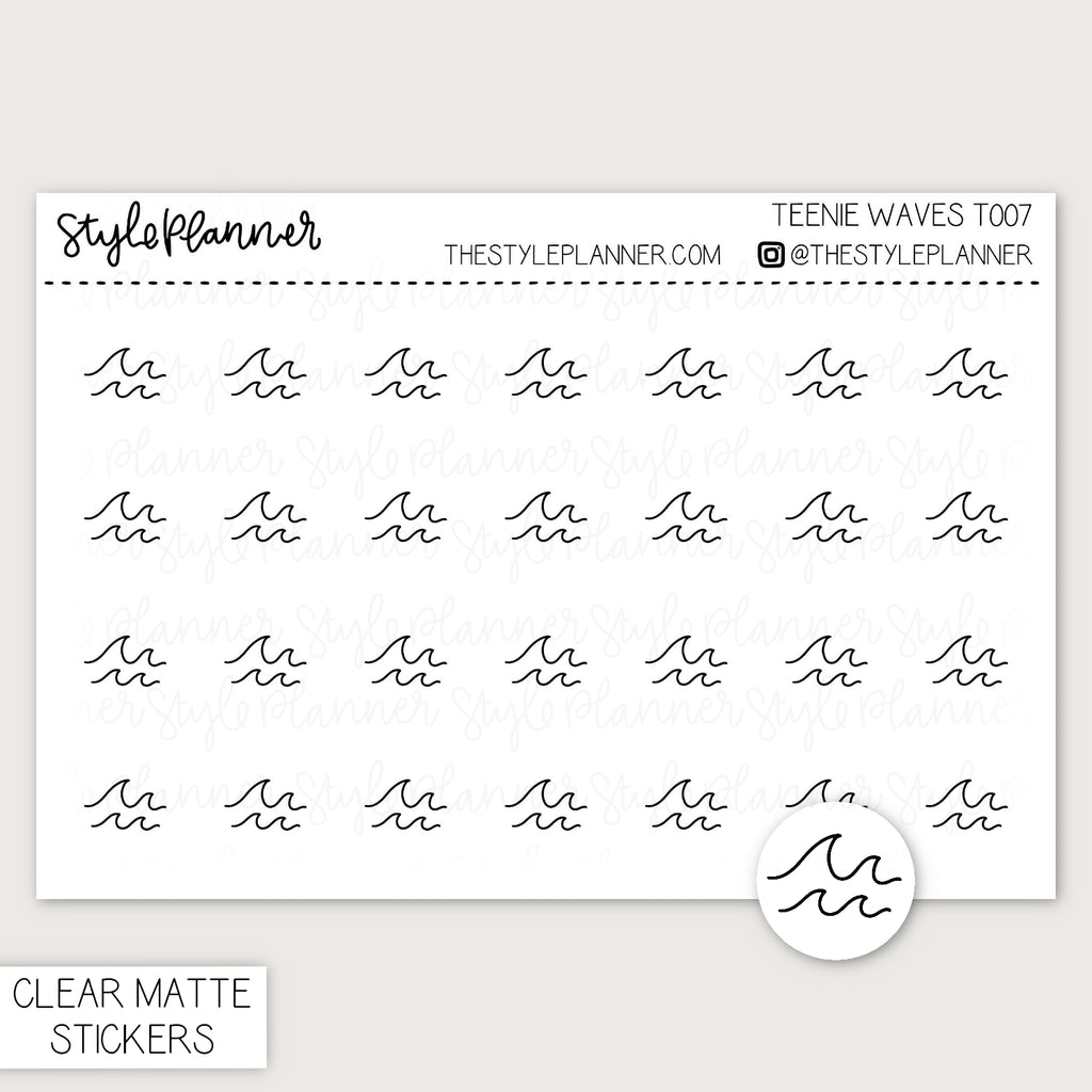 Teenie Waves | Minimal Clear Matte Stickers